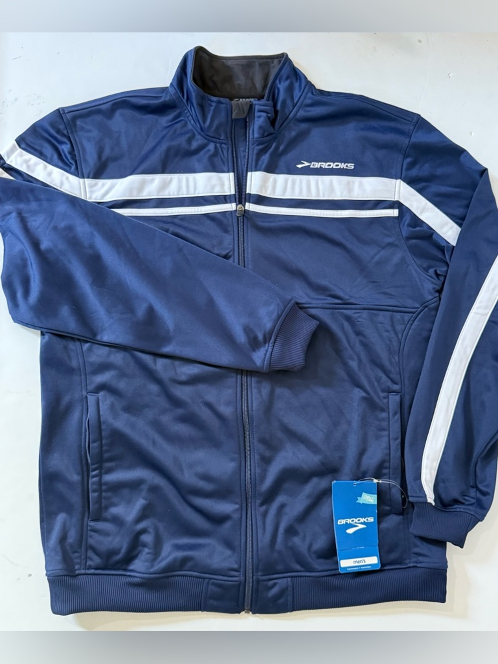 Brooks Equilibrium Technology Tienken II Mens Jacket Navy Blue Size XLarge